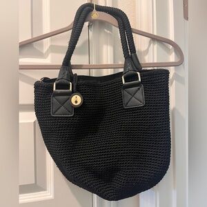 The Sak Black Crochet Tote Bag